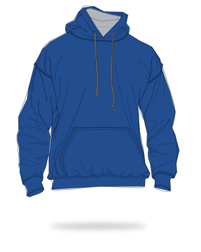 Royal blue body + sports gray inner hood adult fit cotton fleece contrast pull over hoodie sj clothing manila philippines