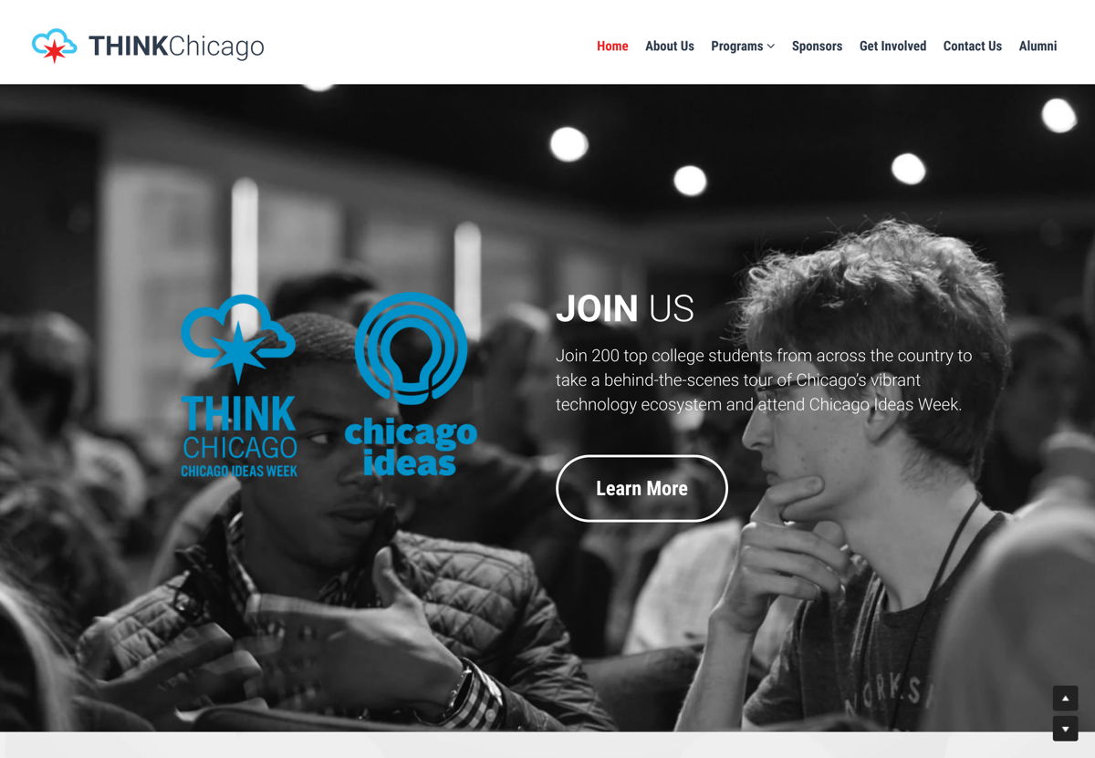Screenshot of Think Chicago, from the event websites collection.