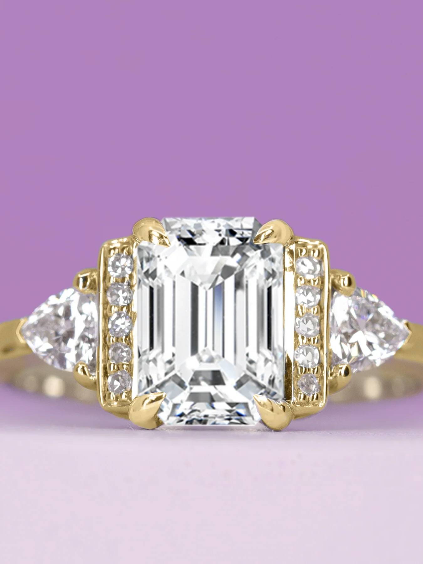 Emerald cut engagement ring