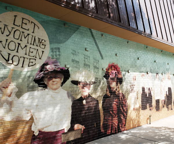 Exterior Vinyl Wall Wrap - Let Wyoming Women Vote Wall Mural Wrap - Downtown Denver