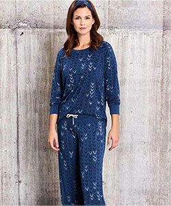 Model in This is J V-Design bamboo pajamas