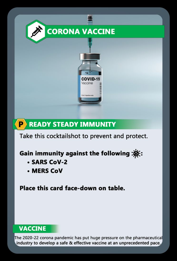 Corona Vaccine ImmunoWars Vaccine card