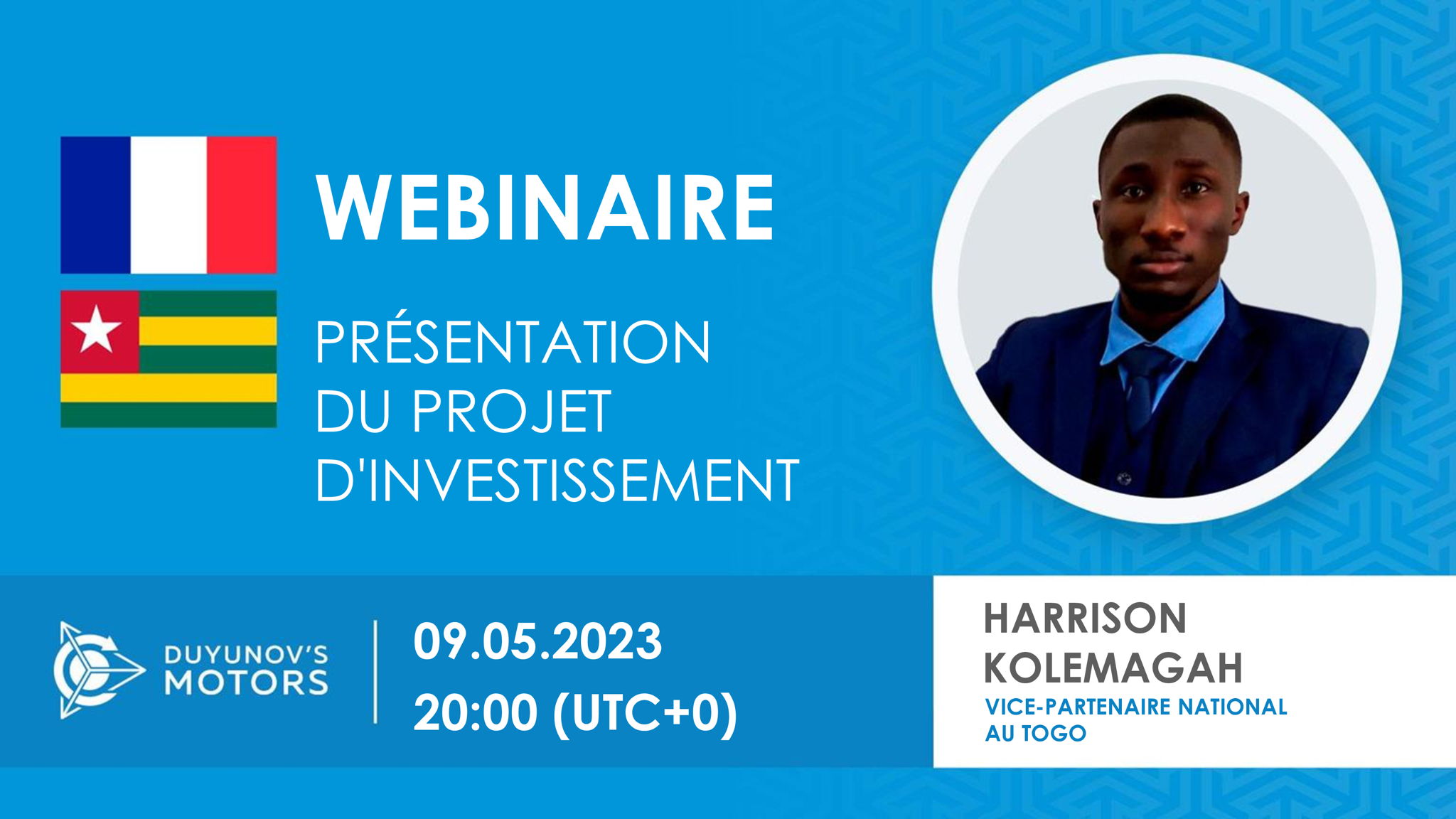 Togo. Présentation du projet d'investissement des "Moteurs Duyunov"