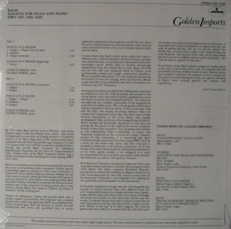 ★Sealed★ Mercury Golden Imports / JANOS STARKER, - Bach...