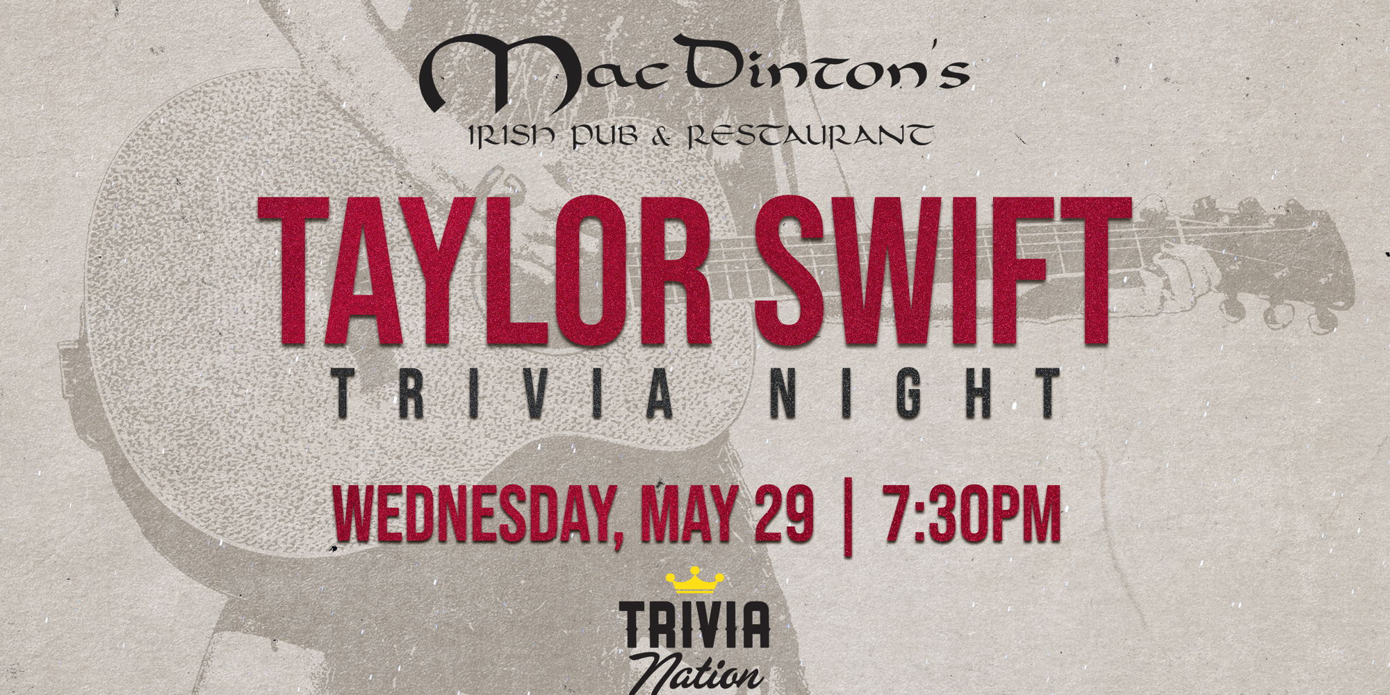 Taylor Swift Trivia Night promotional image