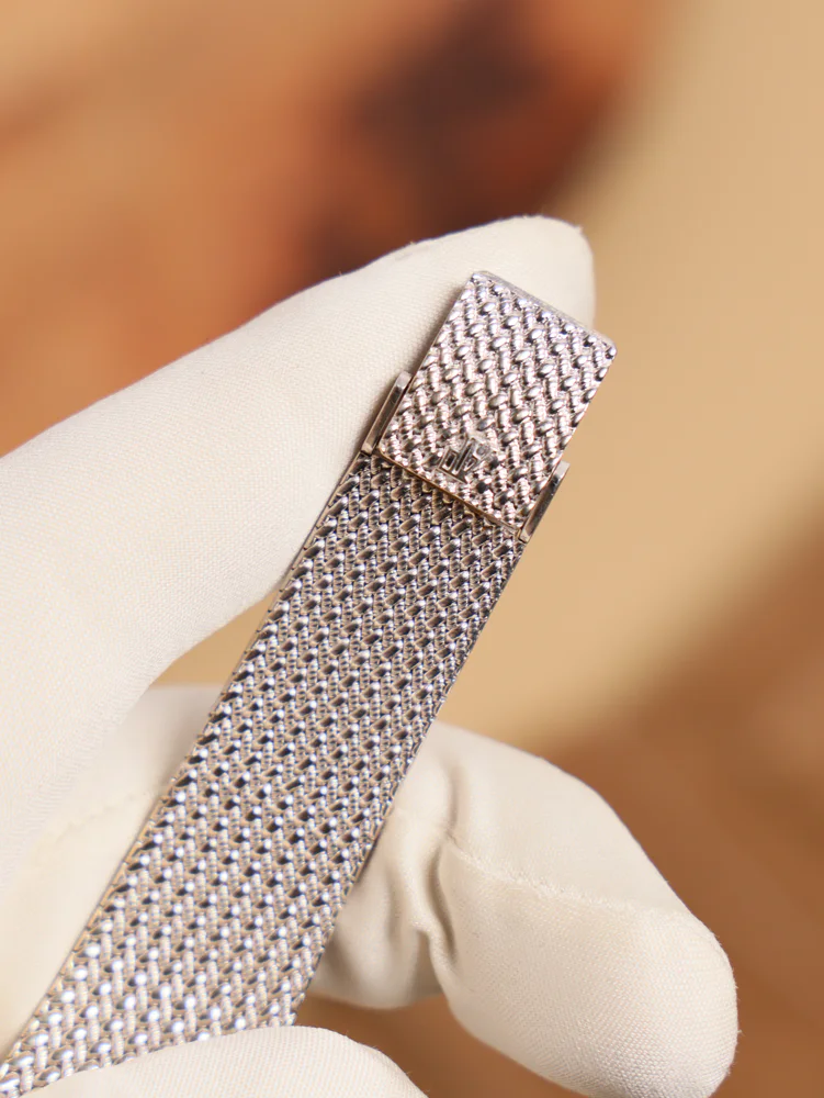 White Gold 1970s Vintage Watch with Diamonds on 180mm Wrist, image 5