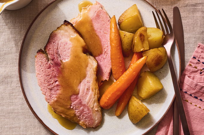 Jambon au four à la moutarde