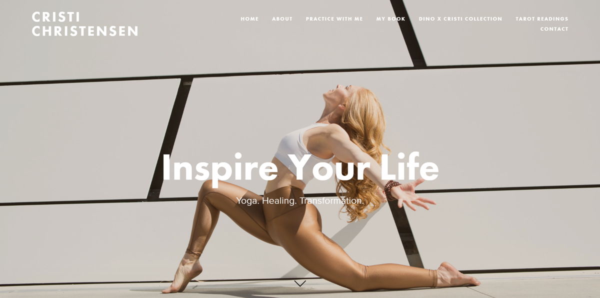 Screenshot of Cristi Christensen, from the personal trainer websites collection.