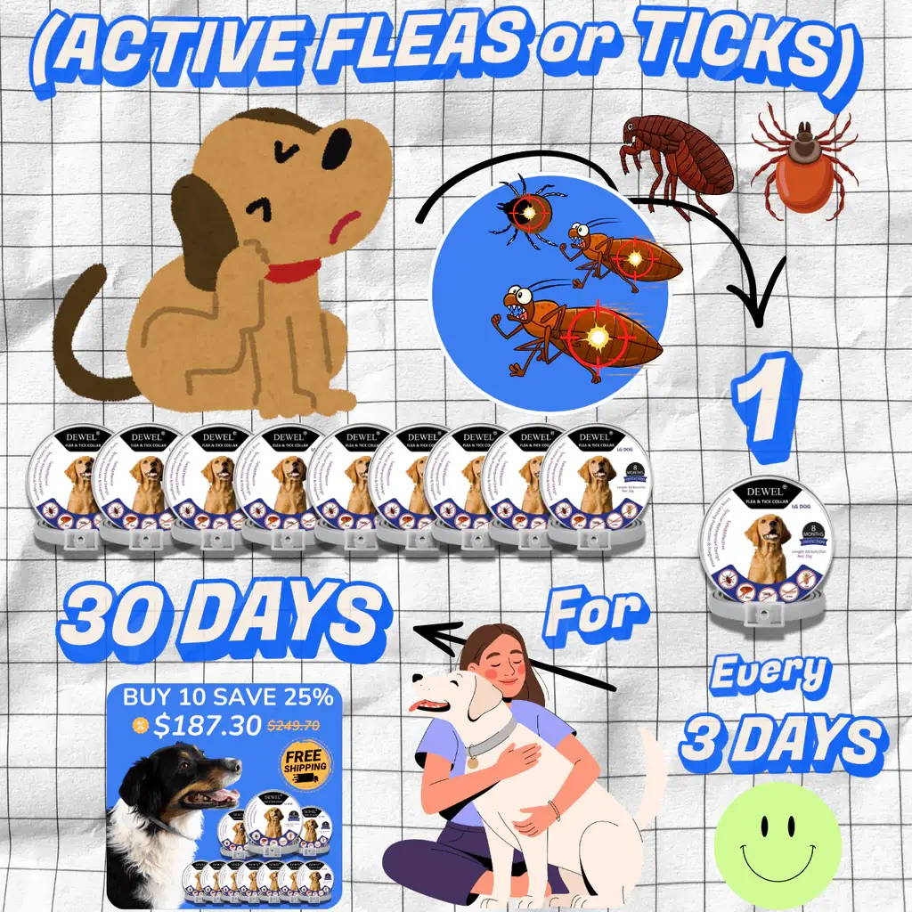 DEWEL 10-Collar Treatment Protocol Against Fleas, Ticks & Mosquitoes — DEWELPRO.com
