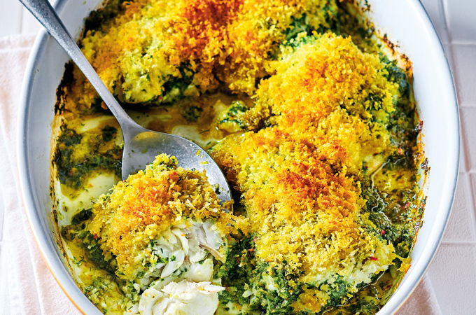 Gratin de morue aux herbes