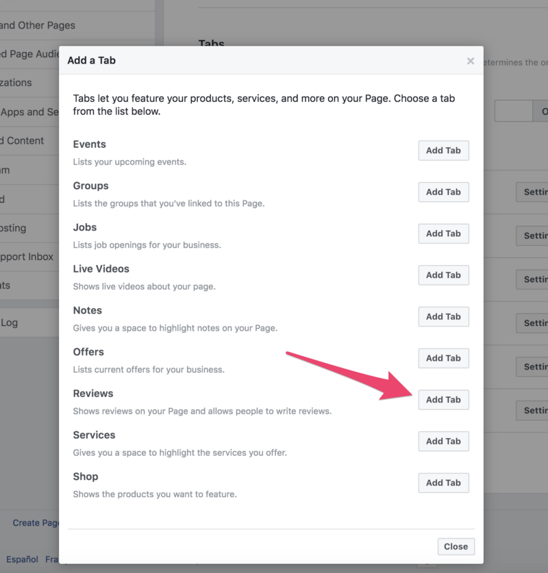how to make facebook reviews public