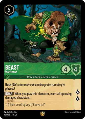 Beast card from Disney's Lorcana: The First Chapter.