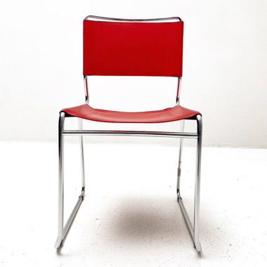 1 Stuhl mit Chrombeinen, Bauhaus-Stil Interio