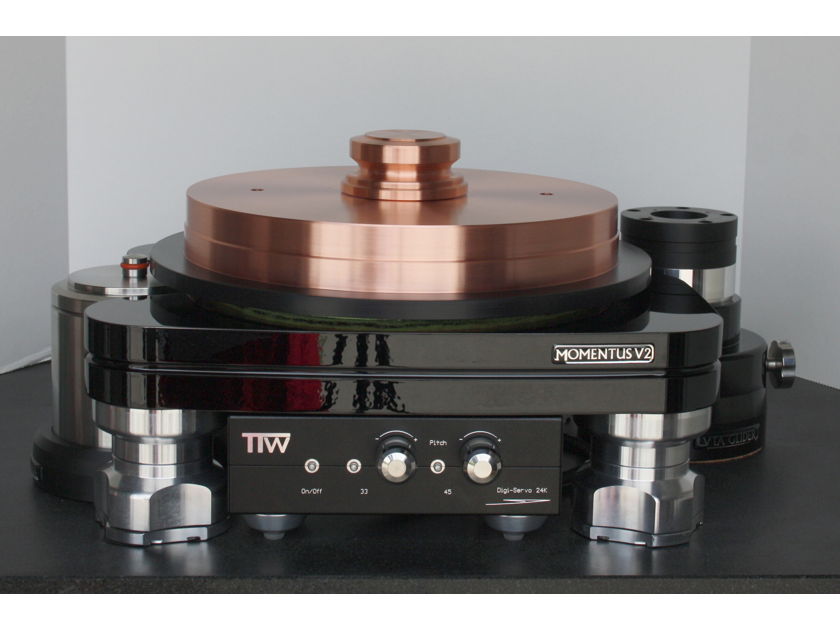 TTW Audio BUNDLE PRICE MOMENTUS CU9999 Rim Drive Turntable 40 KG/88Lb Pure Copper Platter and 12 INCH Avro Tone arm