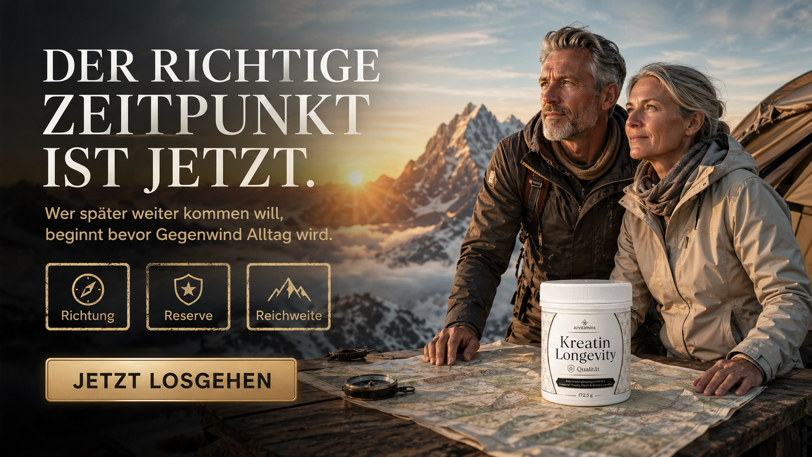 Tägliche Longevity-Routine mit AZ-VITAMINS - KREATIN LONGEVITY.