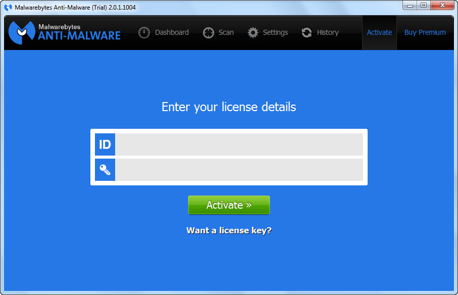 activate malwarebytes license key