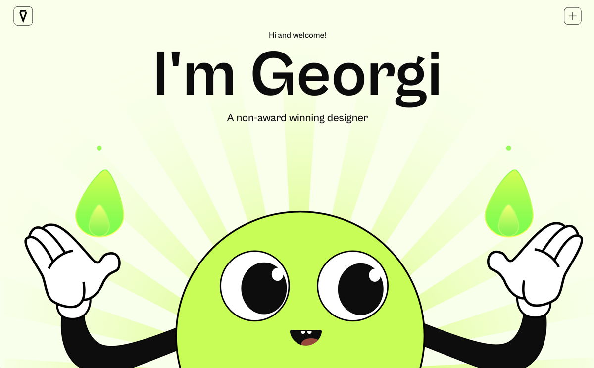 Screenshot of Georgi Valk, from the designer & developer portfolios collection.
