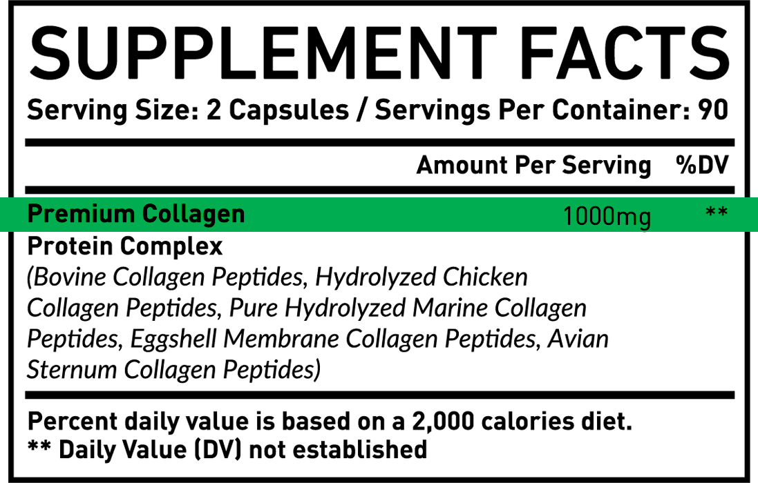 Supplement Facts of the best collagen supplement singapore