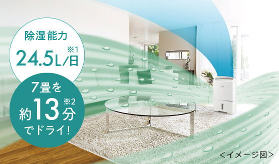 ハイパワー除湿能力