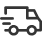 Our delivery truck icon - a black and white symbol of speed and efficiency - represents free shipping in North America!