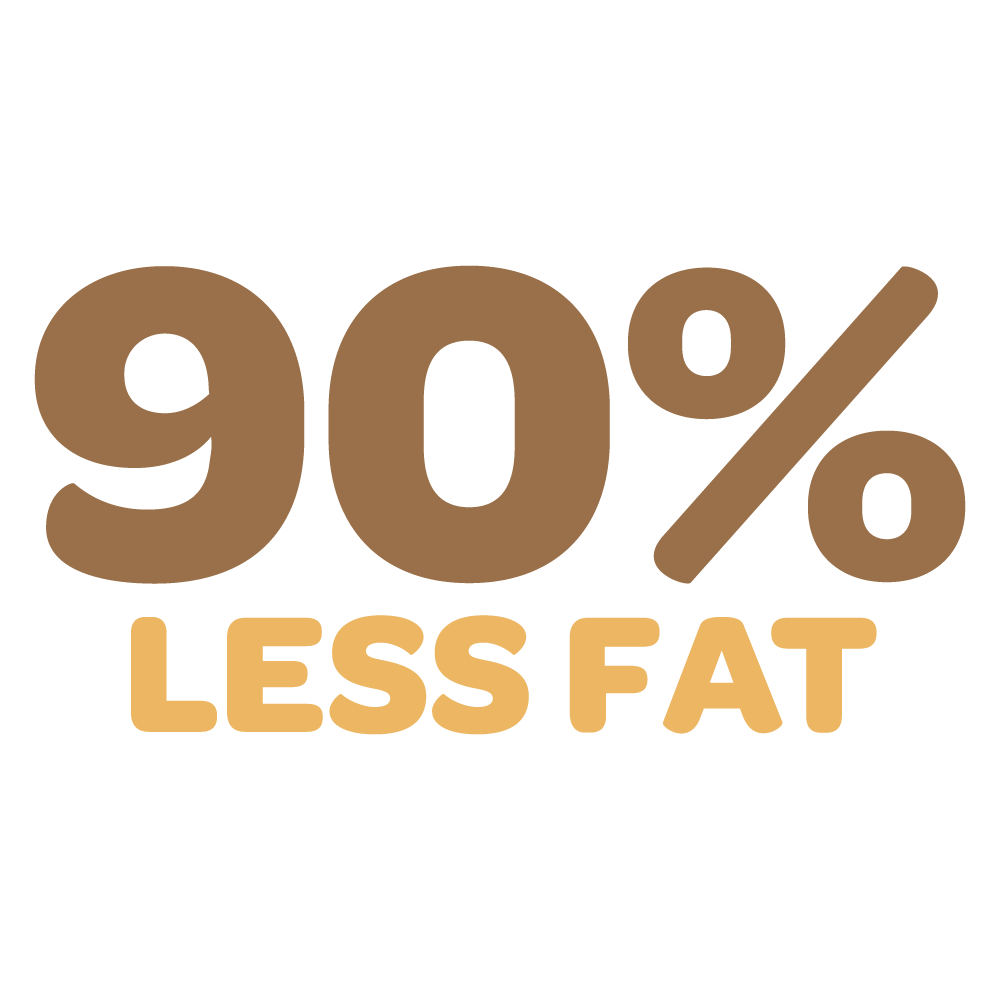 Flavored PBco has 90% less fat than traditional peanut butter