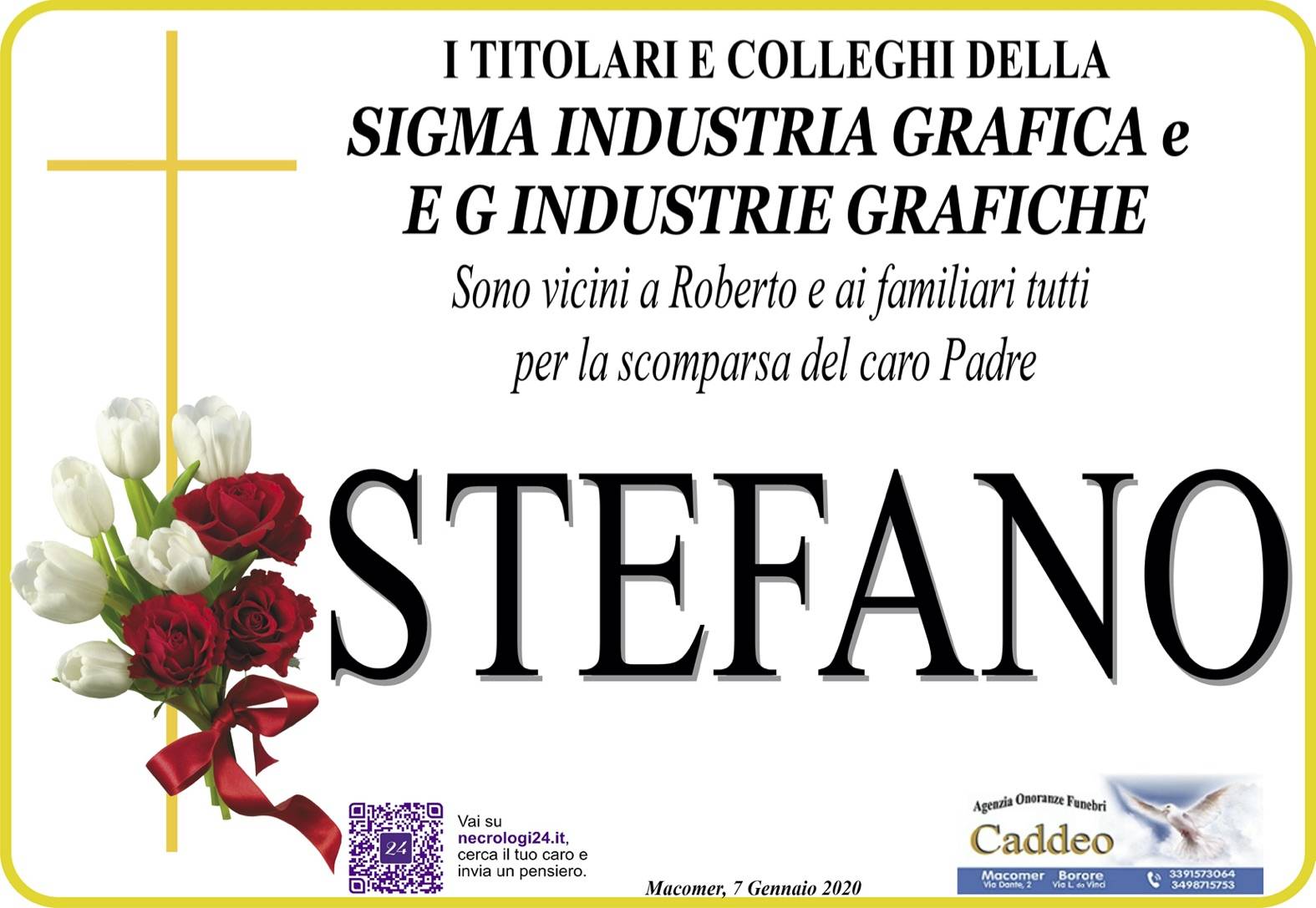 Partecipazione Sigma Industria Grafica e EG Industrie Grafiche - defunto Stefano Tatti