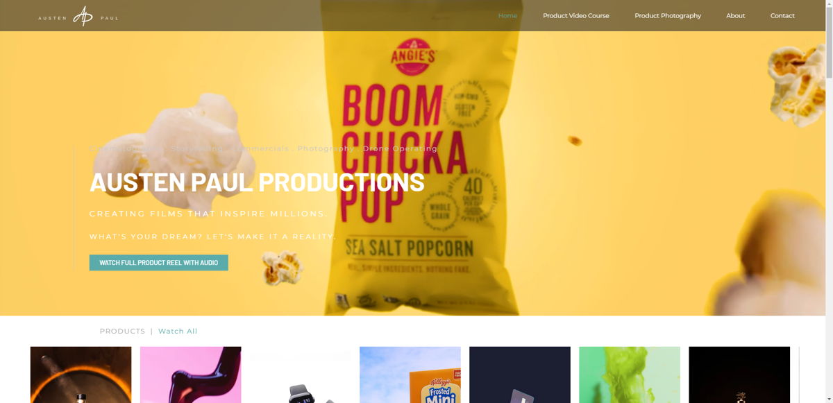 Screenshot of Austen Paul Productions, from the videography websites collection.