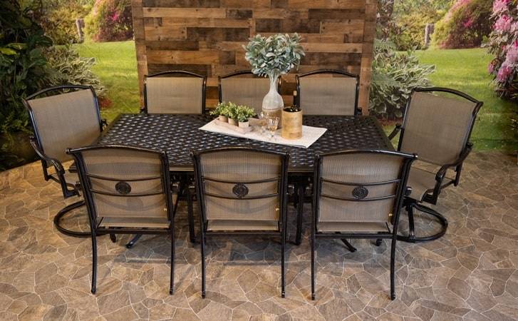 DWL Vienna Aluminum Sling Patio Dining Outdoor Chair Collection