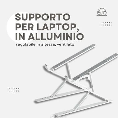 Support for laptop pieghevole in aluminum