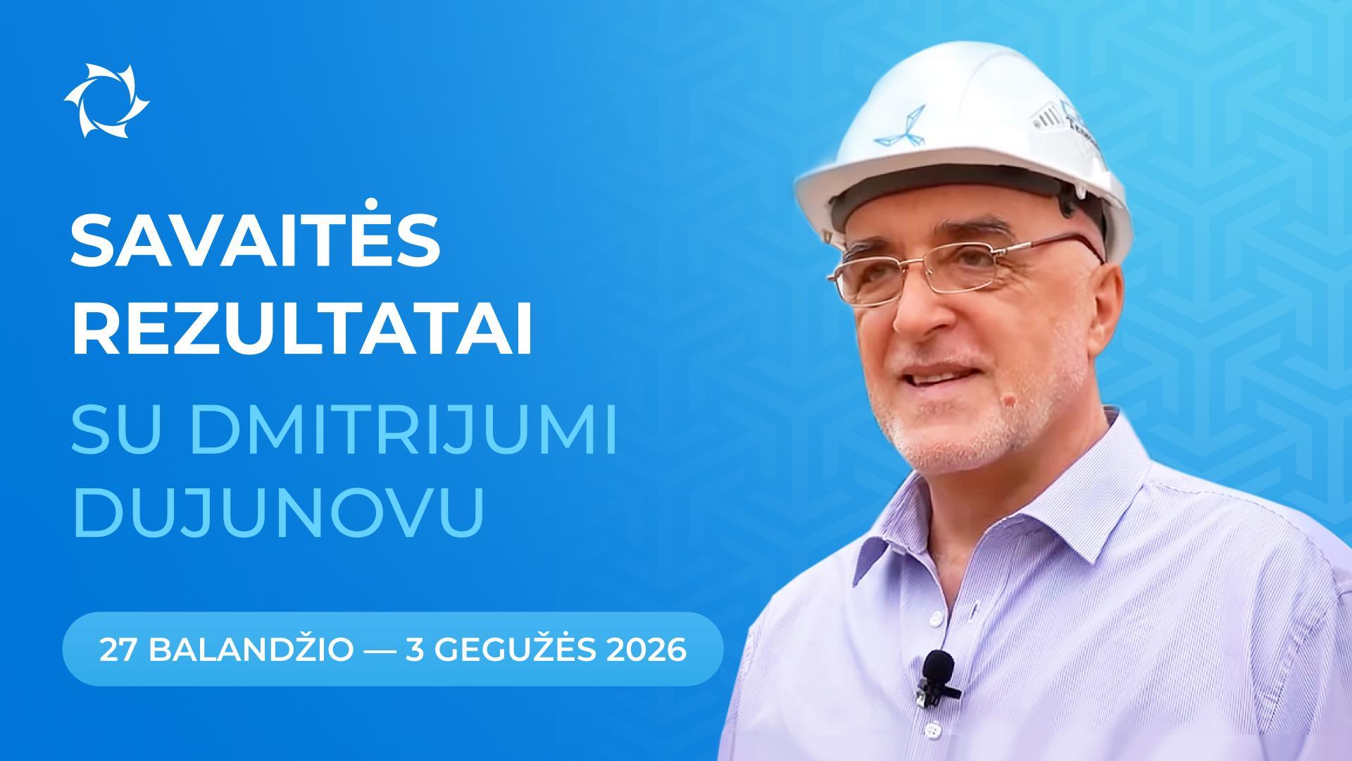 Savaitės rezultatai projekte „Duyunovo varikliai“