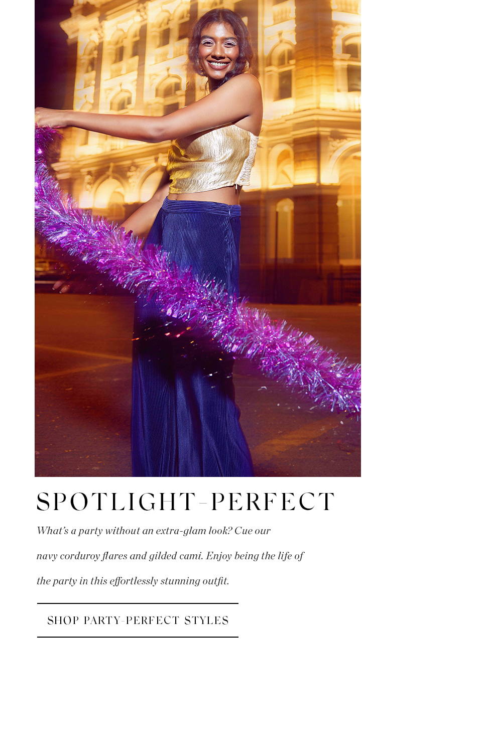 golden top, satin pants, party wear