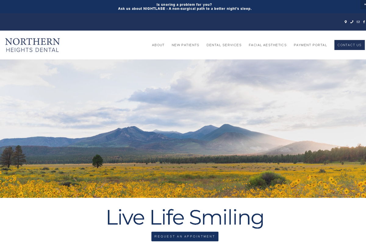 Screenshot of Northern Heights Dental, from the blue websites collection.
