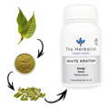 White Kratom leaves, powder, and capsules by The Herbalist, crafted for enhancing energy, mental clarity, and daily performance.