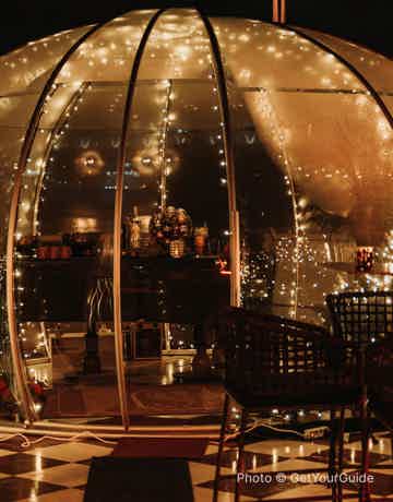 Enjoy illuminated rooftop igloo for panoramic views