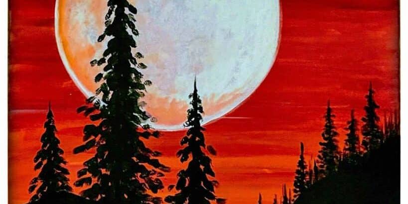 " Crimson Moon - Painting Class " promotional image