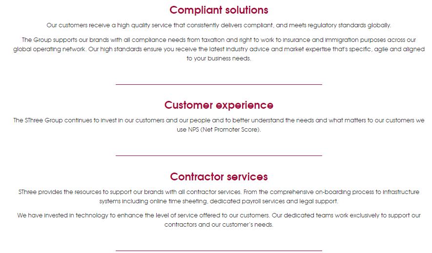 SThree product / service