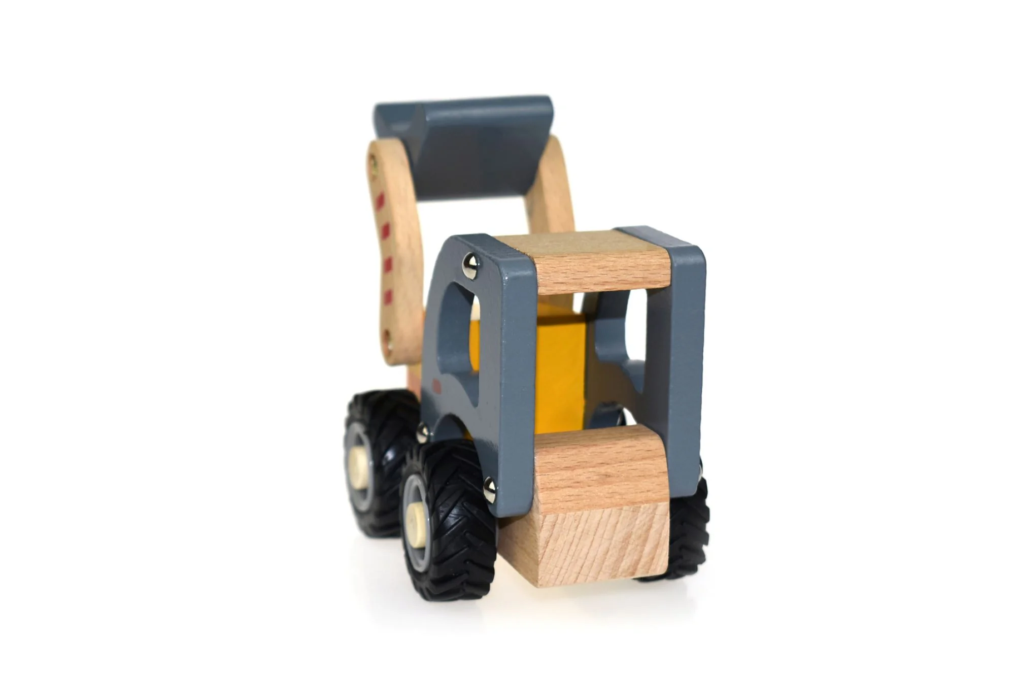 Wooden bobcat excavator with movable parts-large: 15 cm length. - Image 3