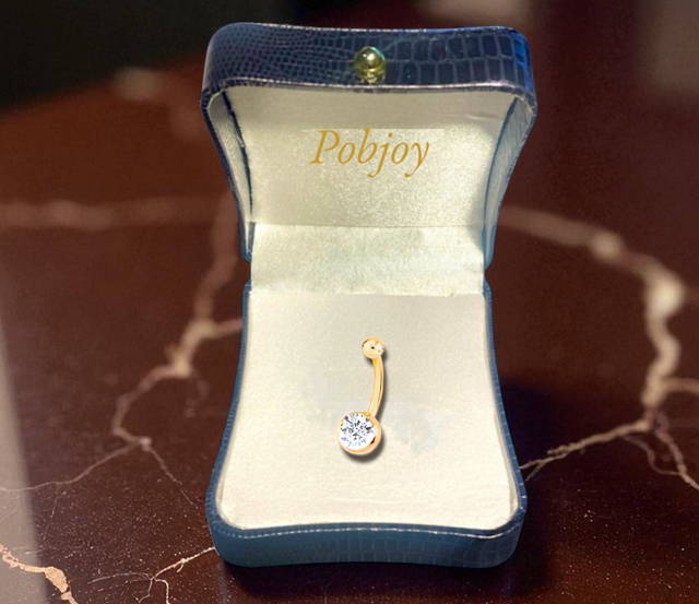 Platinum and diamond belly button rings - Pobjoy Diamonds