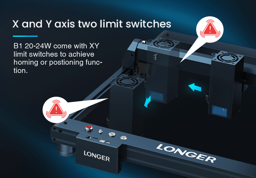 LONGER Laser B1 20W XY-axis Limit Switches - GearBerry