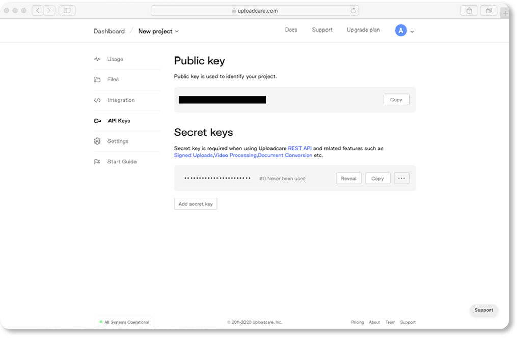 Find your Public key in the Dashboard API Keys in the Dashboard