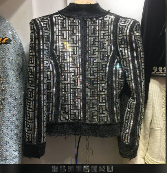HIGH STREET Newest 2022 Designer Jacket Women's Stunning Diamonds Beaded Jacket - Image 5