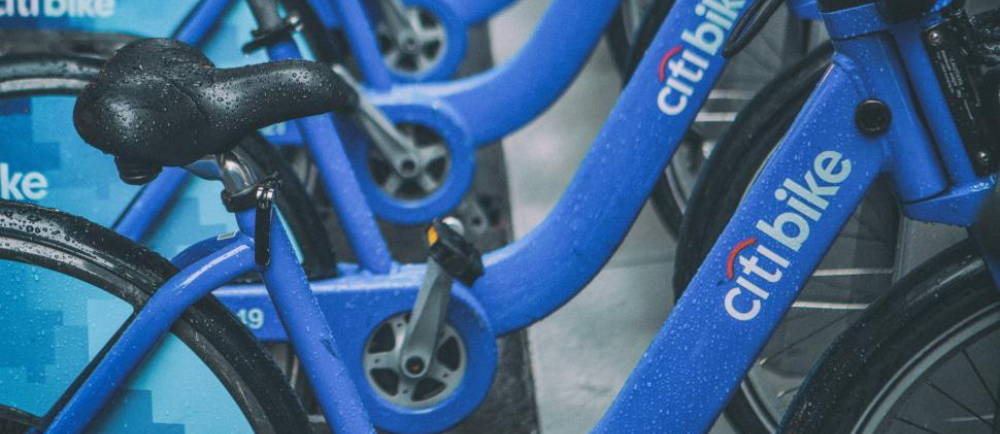 Citi Bike bike rack in New York City
