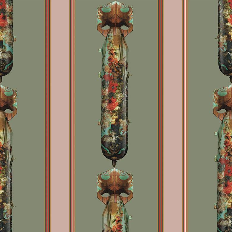 Green Flower Bomb Wallpaper pattern image
