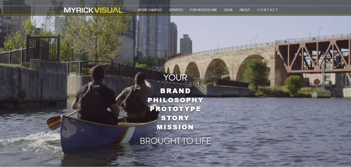 Screenshot of Myrick Visual, from the wix portfolio website examples collection.
