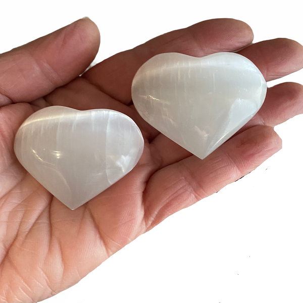 x2 Selenite Hearts