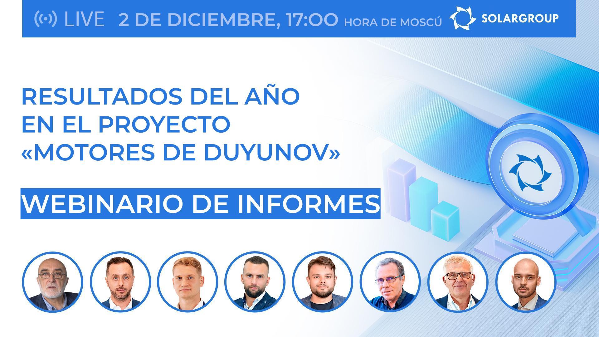 Resultados del año en el proyecto "Motores de Duyunov": webinario con la participación de las primeras figuras