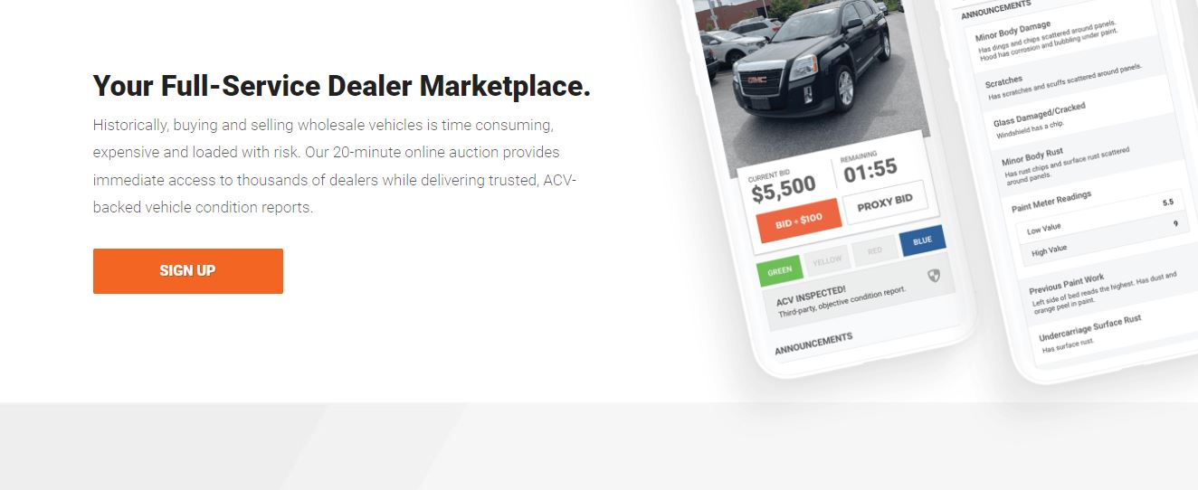 ACV Auctions product / service