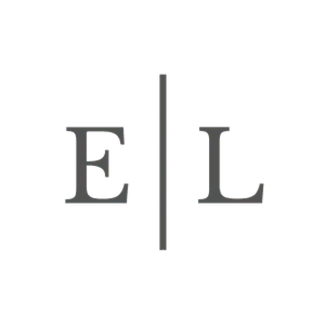 Logo featuring the letters "E" and "L" separated by a vertical double bar line.