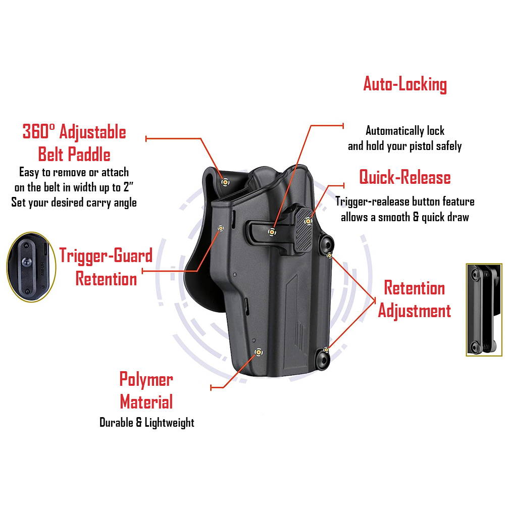 left hand shoulder holster, shoulder gun holster, belly holster, right hand shoulder holster
