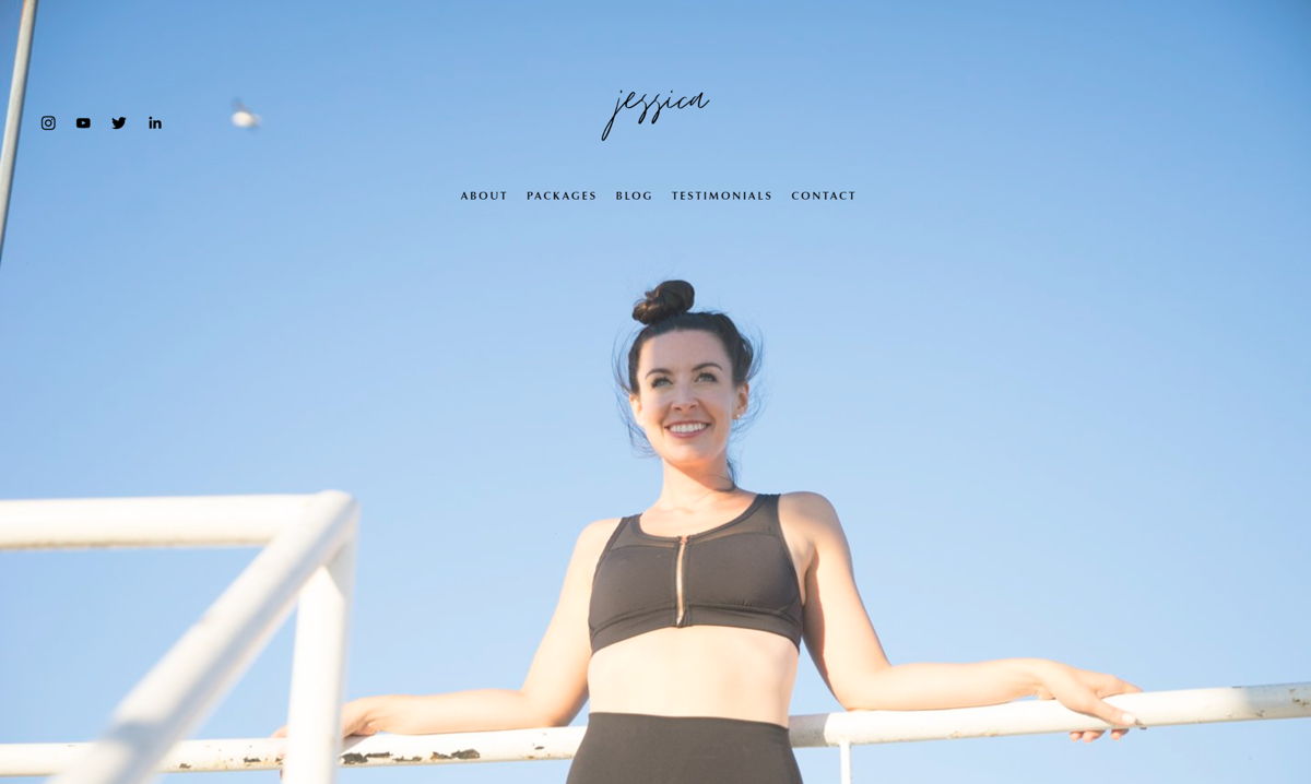 Screenshot of Jessica Manning, from the personal trainer websites collection.